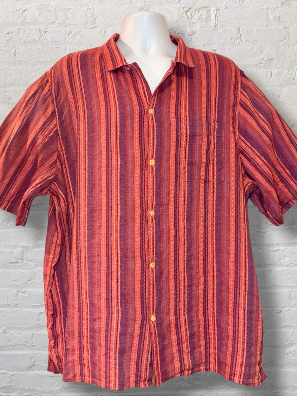 Lucky Brand Camp Collar Linen Blend Cabana Shirt XXL - Picture 8 of 14
